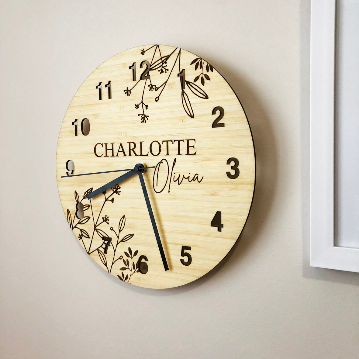 Botanical Bamboo Clock