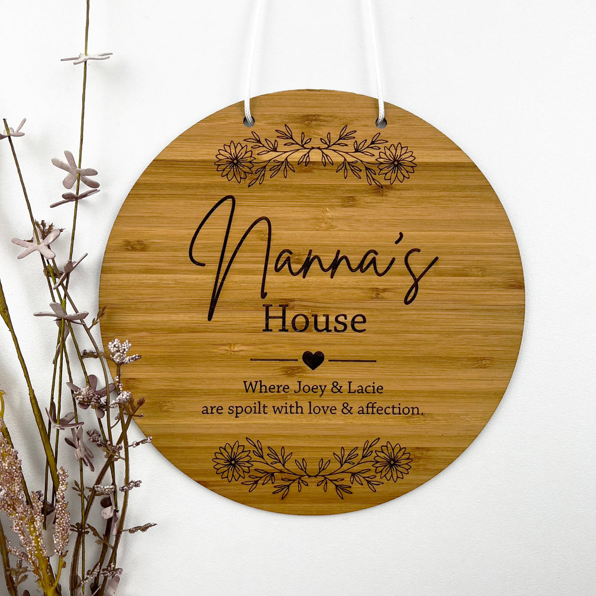 Botanical Flourish Free Text Wall Hanging