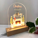 Family Christmas Fireplace Night Light