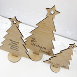 Personalised Wooden Christmas Trees - Set Of 3