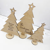 Personalised Wooden Christmas Trees - Set Of 3