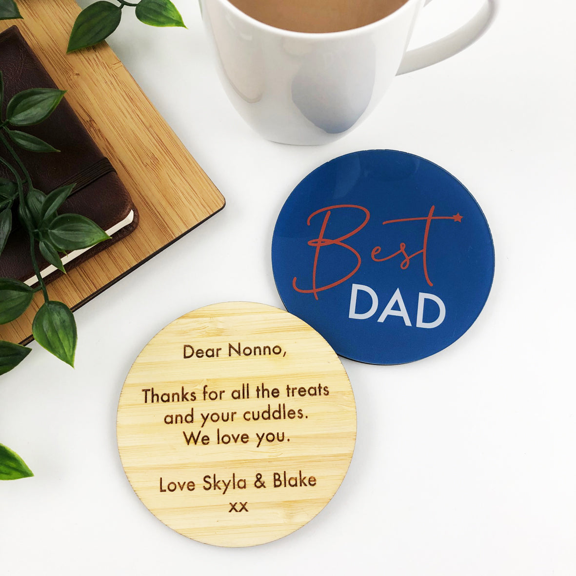 Double Sided Text Personalised Drink Coaster