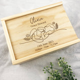 Continuous Line Baby Birth Details Keepsake Box