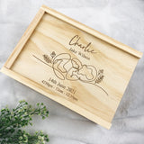 Continuous Line Baby Birth Details Keepsake Box