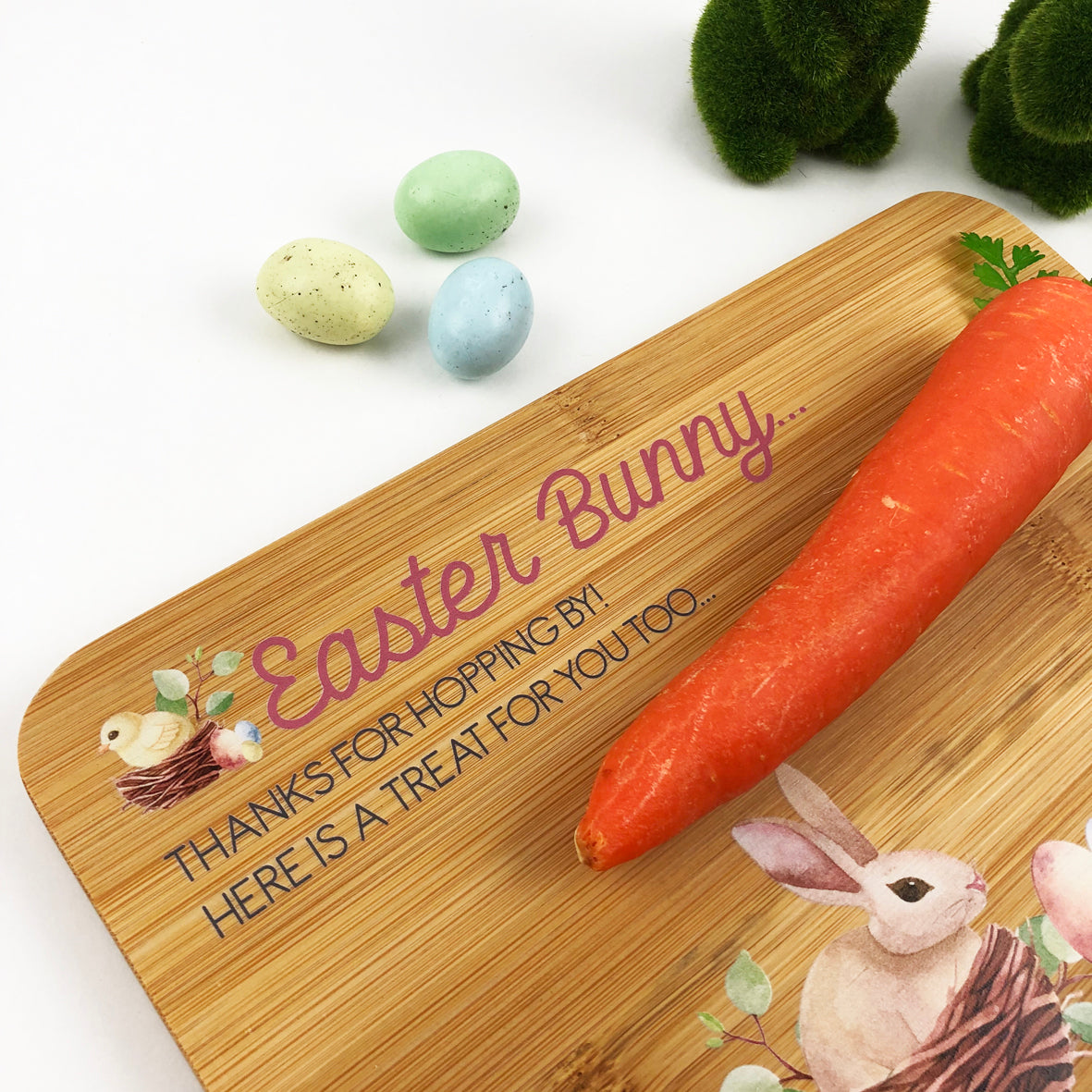 Personalised Easter Printed Bamboo Serving Board