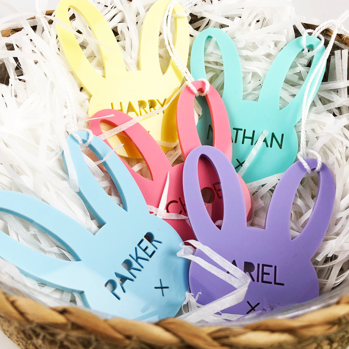 Fun Colour Easter Bunny Name Tags