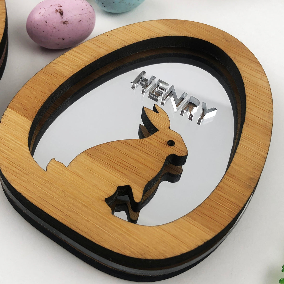 3D Egg Name Decorations - Mirror (3 colours)