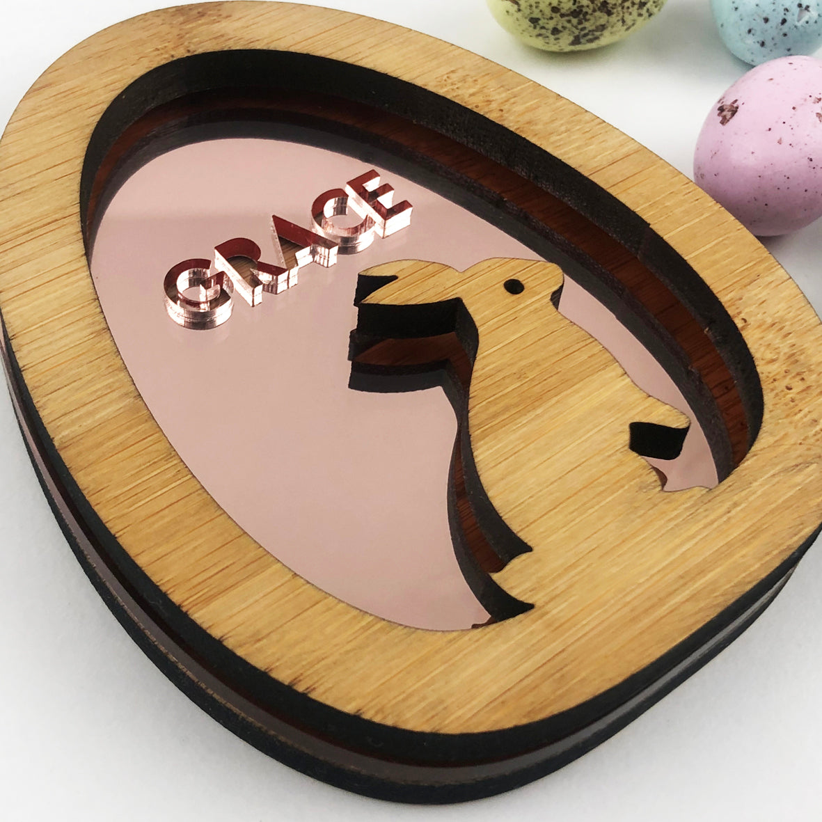 3D Egg Name Decorations - Mirror (3 colours)