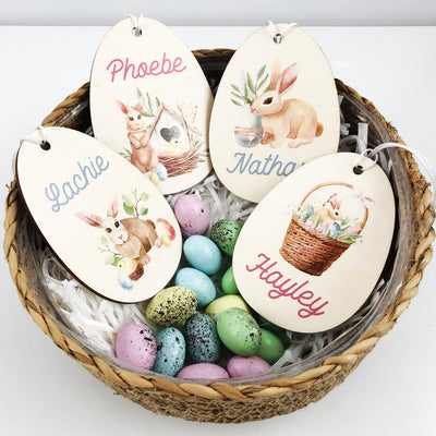 Watercolour Wooden Easter Name Decoration (4 designs)