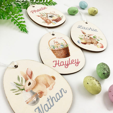 Watercolour Wooden Easter Name Decoration (4 designs)