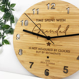 Time Spent Bamboo Wall Clock - Father's Day