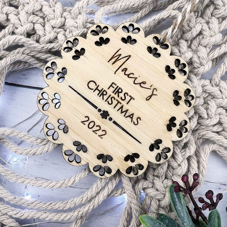 Baby's First Christmas Lace Ornament