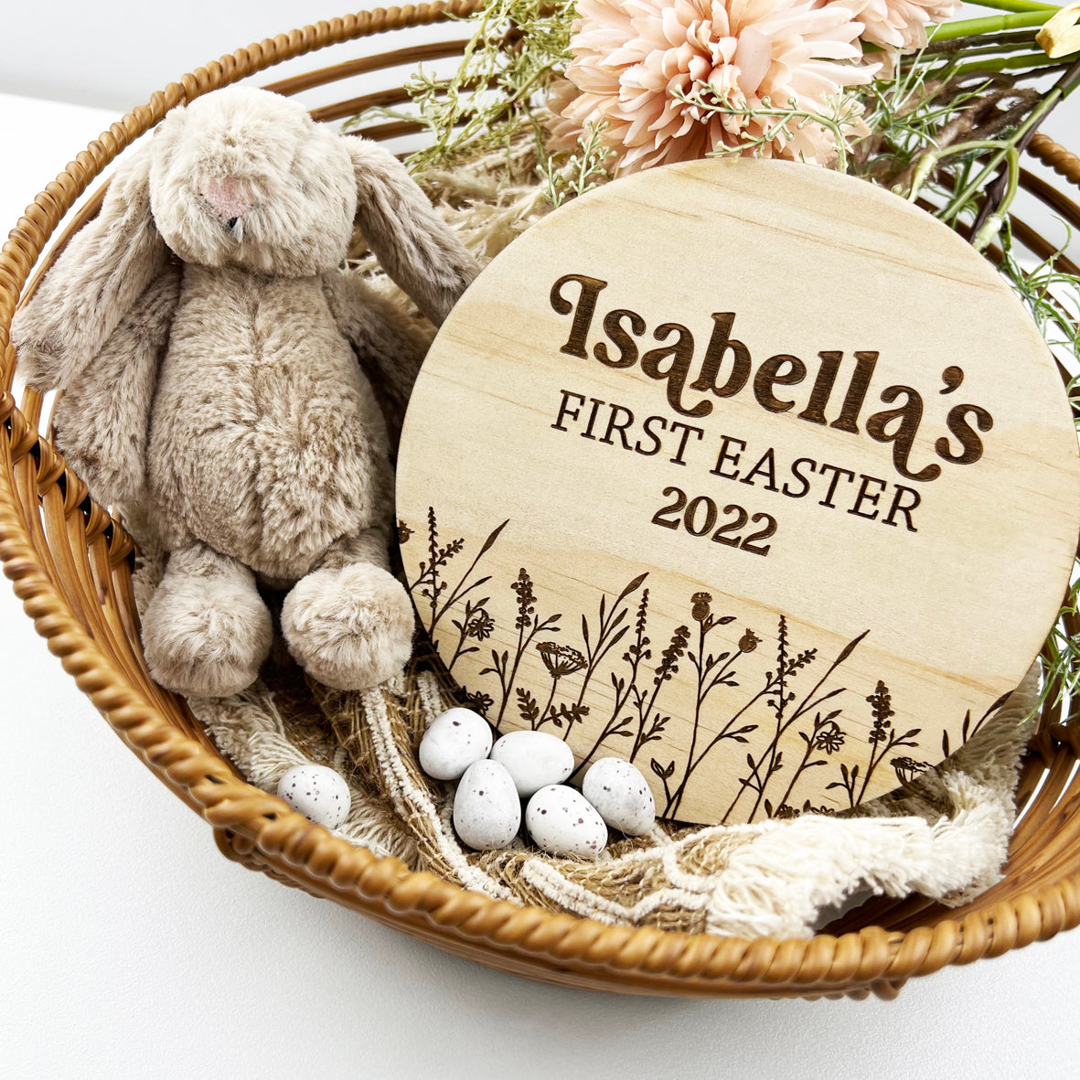 Personalised First Easter Vintage Round - Botanical