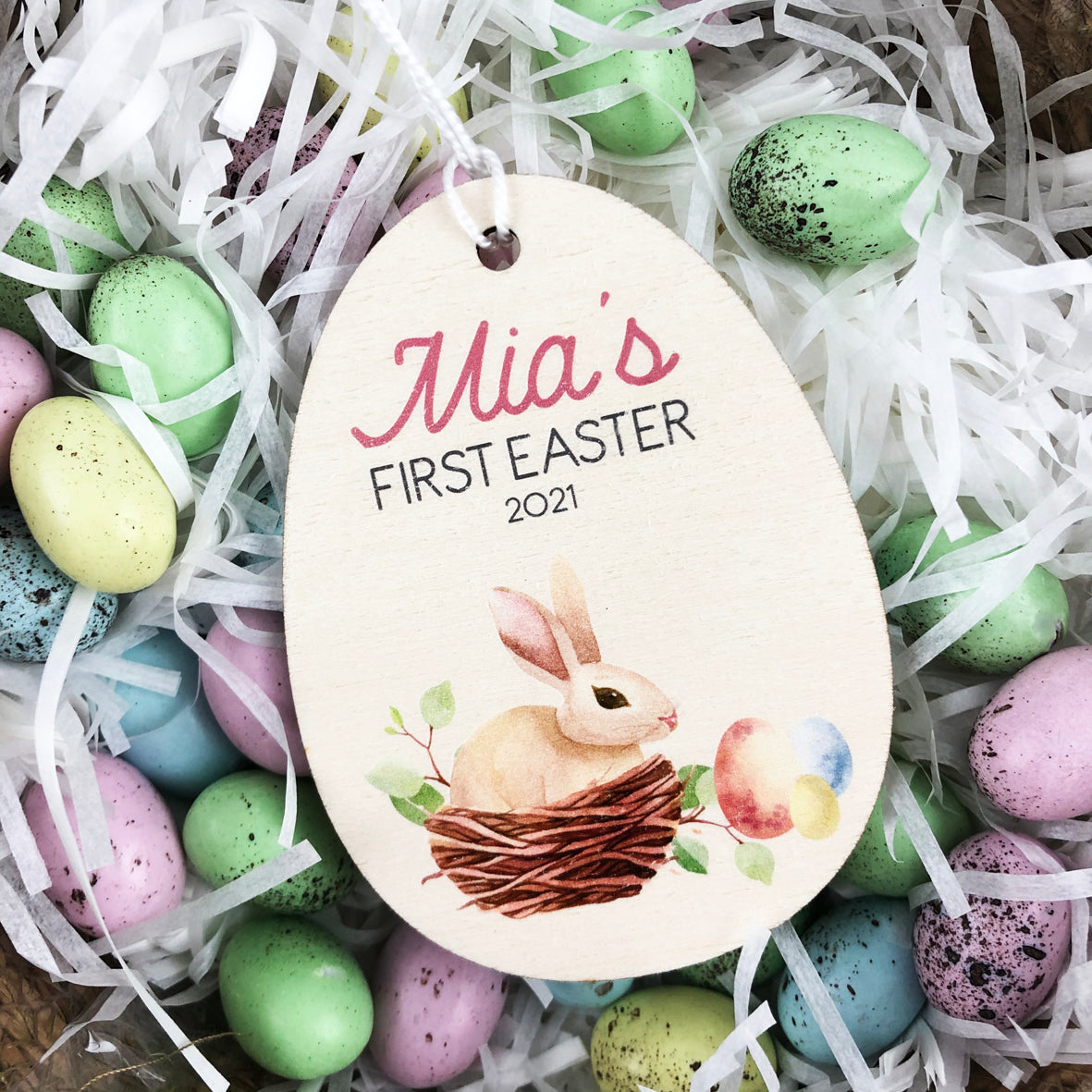 First Easter Watercolour Easter Name Decoration (2 designs)