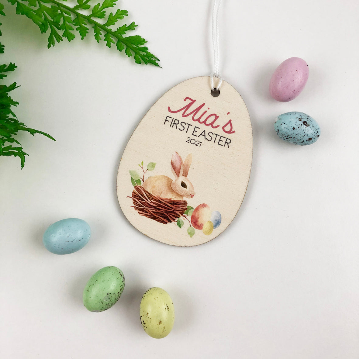 First Easter Watercolour Easter Name Decoration (2 designs)