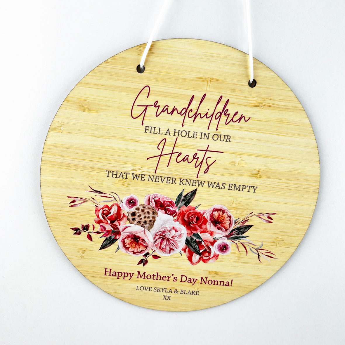 Floral Bouquet Grandchildren Personalised Wall Plaque