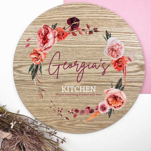 Personalised Floral Wreath Grazing Platter Colour And Spice Pty Ltd