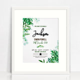 Black Acrylic Ferns 3D Personalised Birth Print