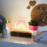 Girls Rainbow Personalised Night Light