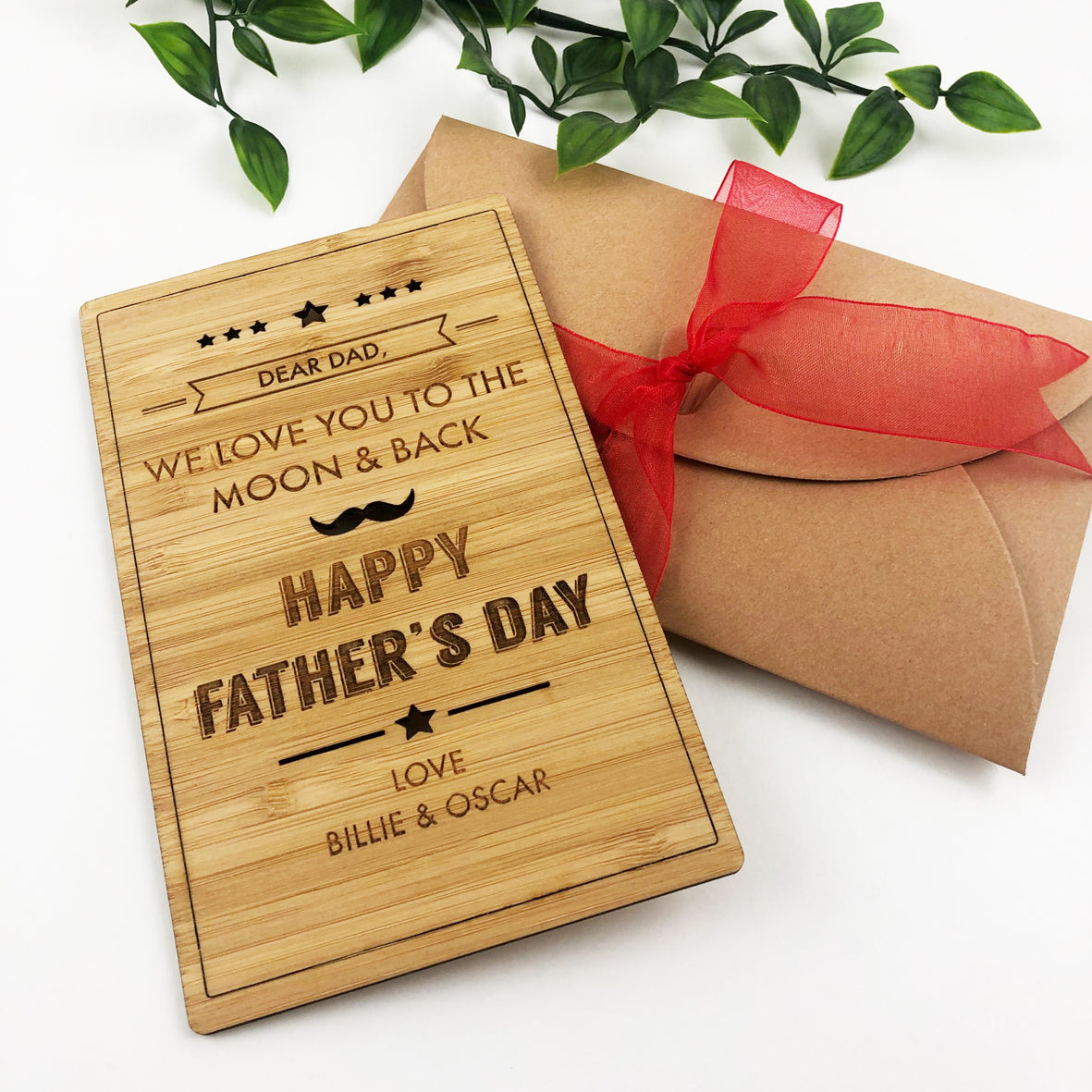 Father's Day Bamboo Greeting Card & Envelope