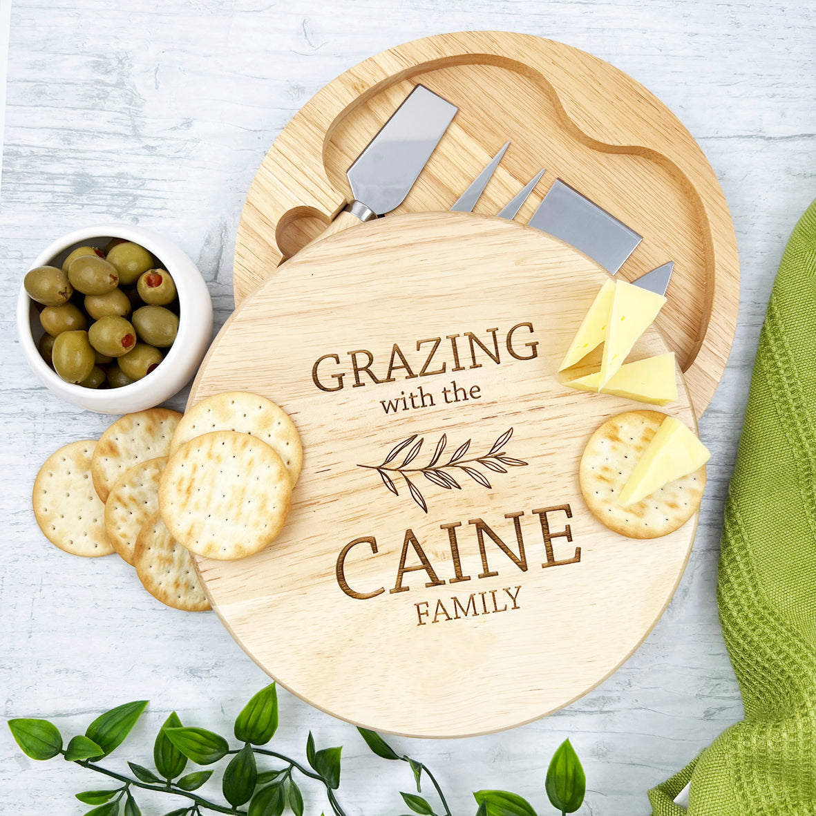 Dictionary Name Personalised Cheeseboard Set