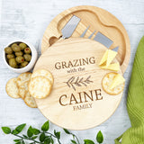 Botanical Wreath Personalised Cheeseboard Set