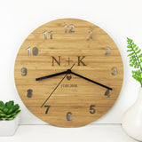 Initials Bamboo Clock