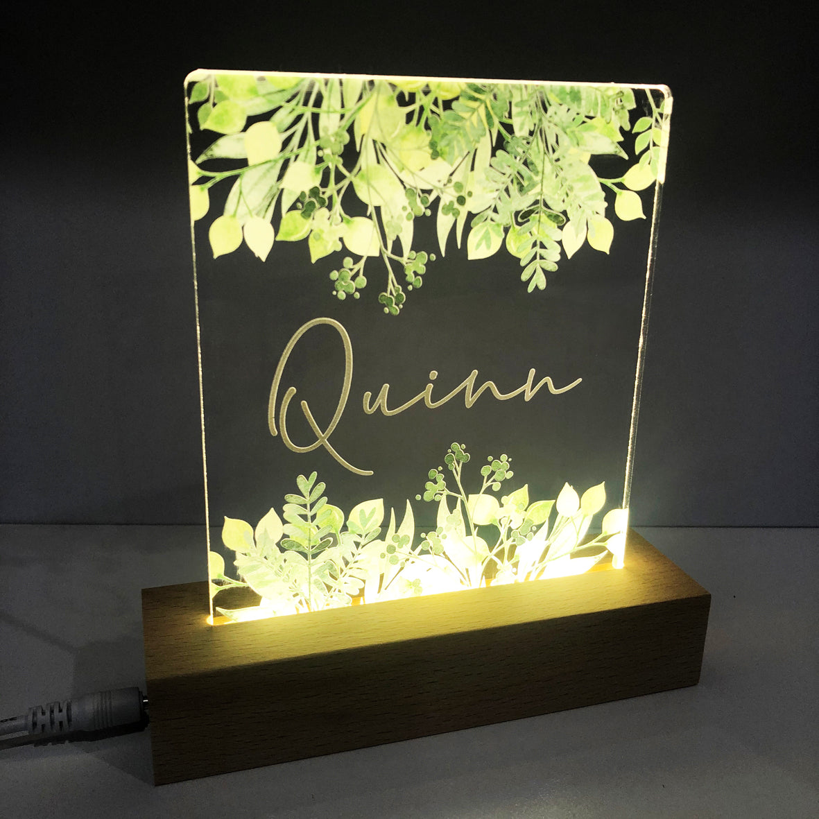 Jungle Leaves Personalised Night Light