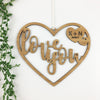 Love You Script Heart Wall Hanging