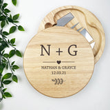 Lovers Initials Personalised Cheeseboard Set