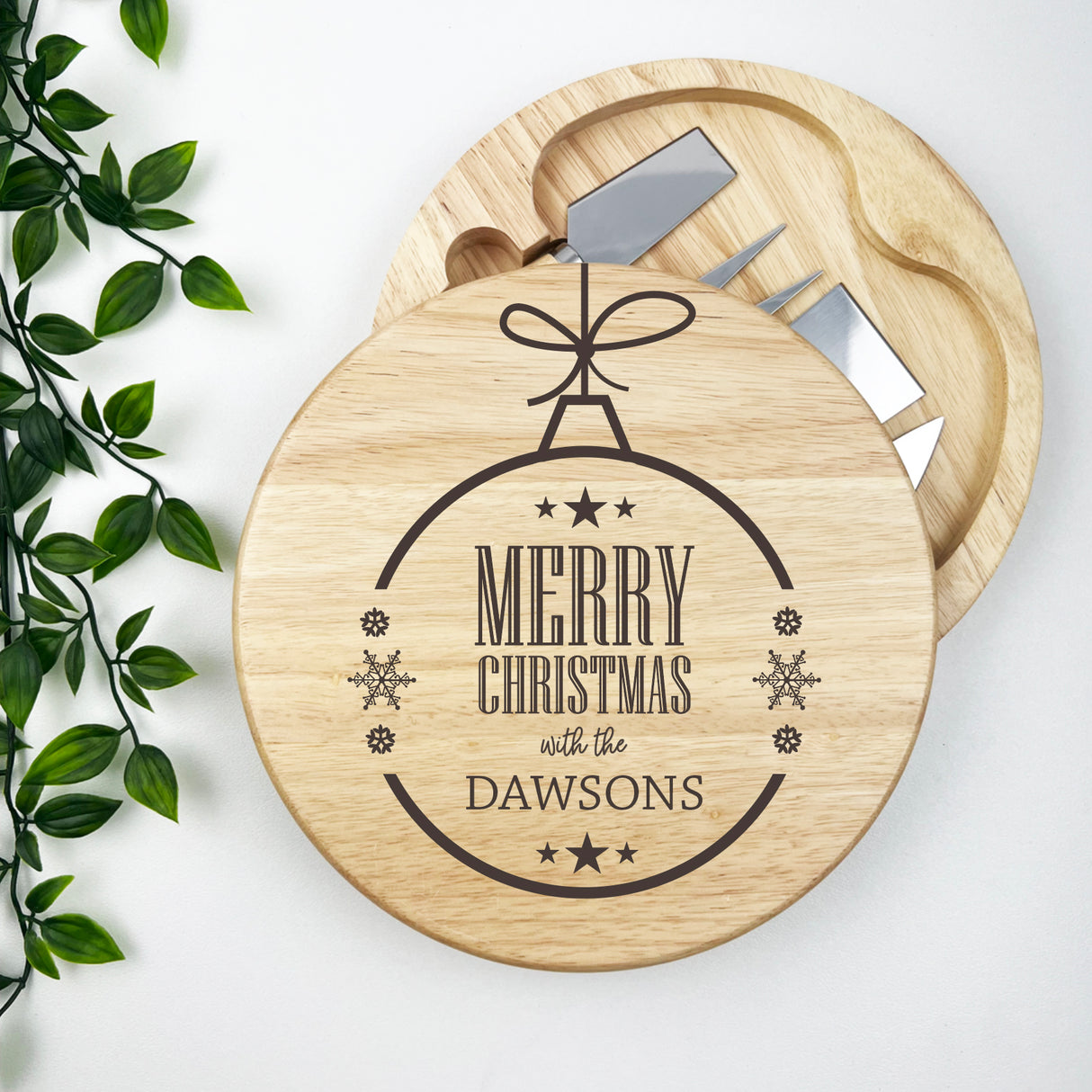 Merry Christmas Personalised Cheeseboard Set