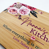 Floral Bouquet Kitchen Bamboo Serving Board