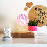 Girls Monogram Personalised Night Light