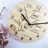 Botanical Time Spent Bamboo Wall Clock - Mother's Day