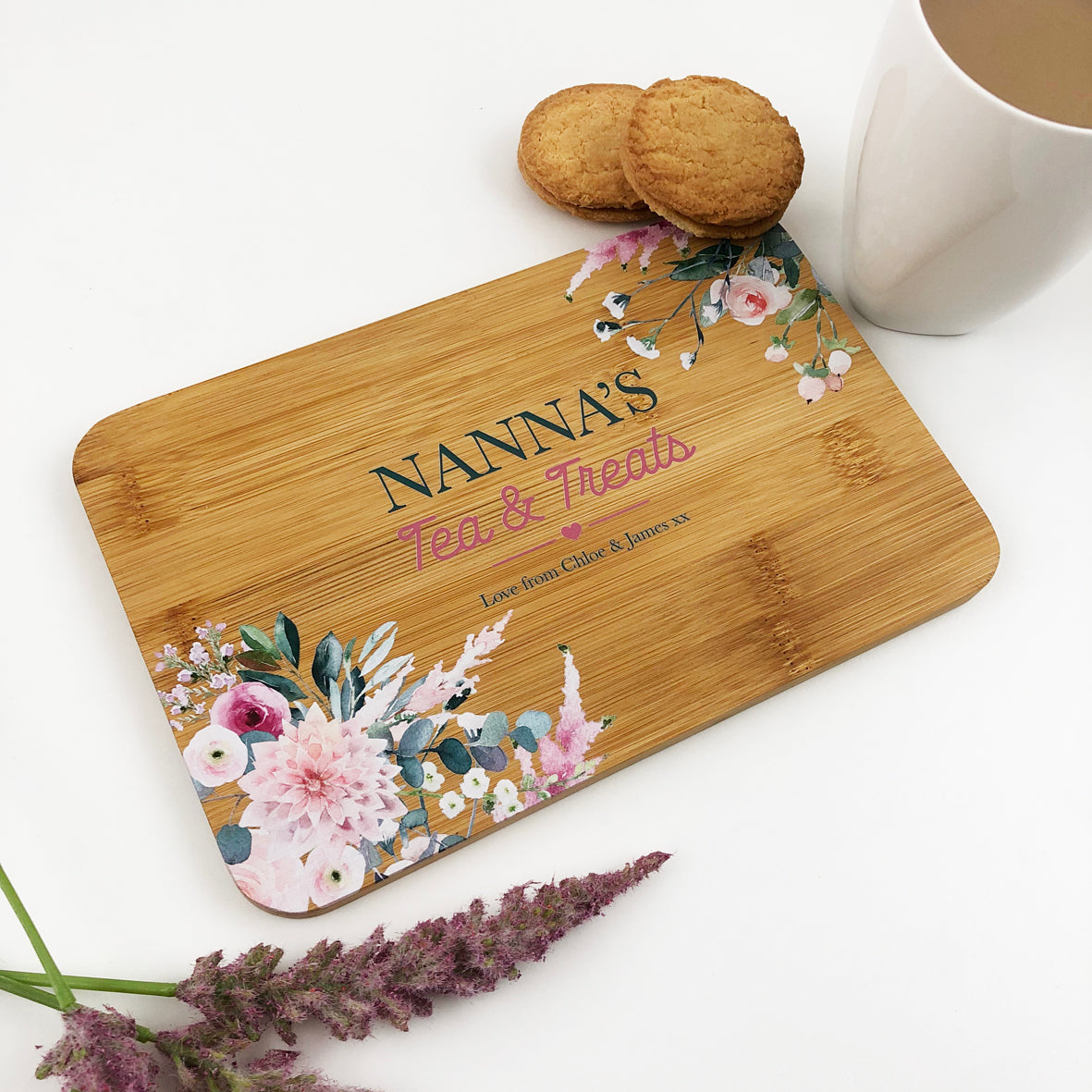 Tea & Treats Bamboo Serving Board