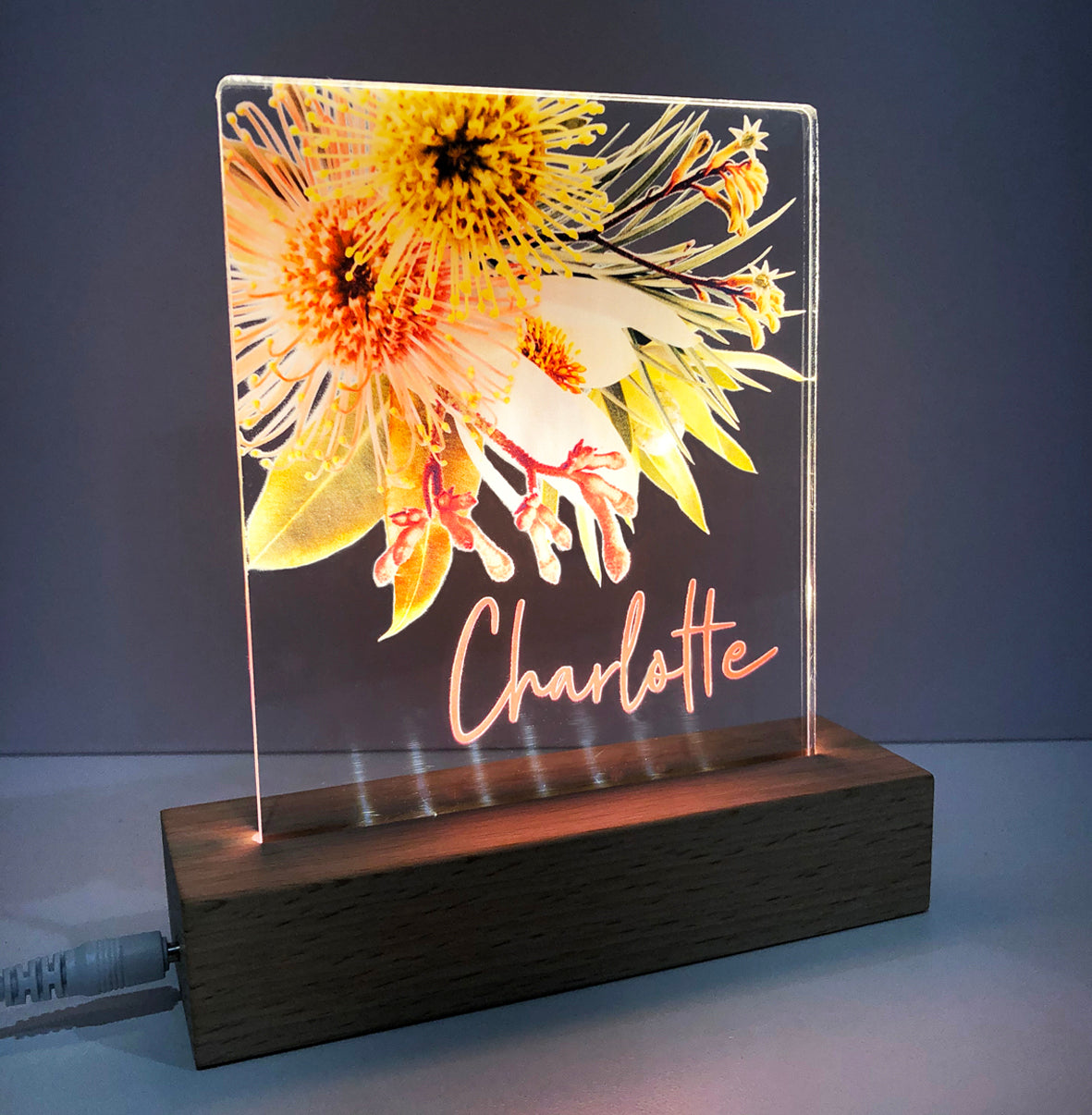 Native Blooms Personalised Night Light