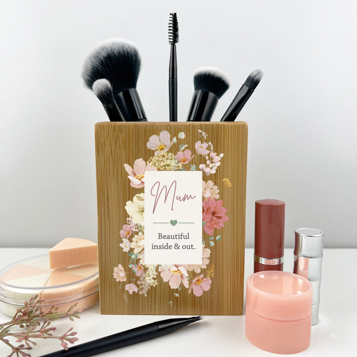 Beautiful Inside & Out Makeup Brush Pot