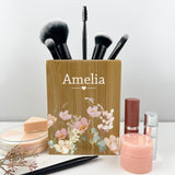 Floral Garden Name Makeup Brush Pot