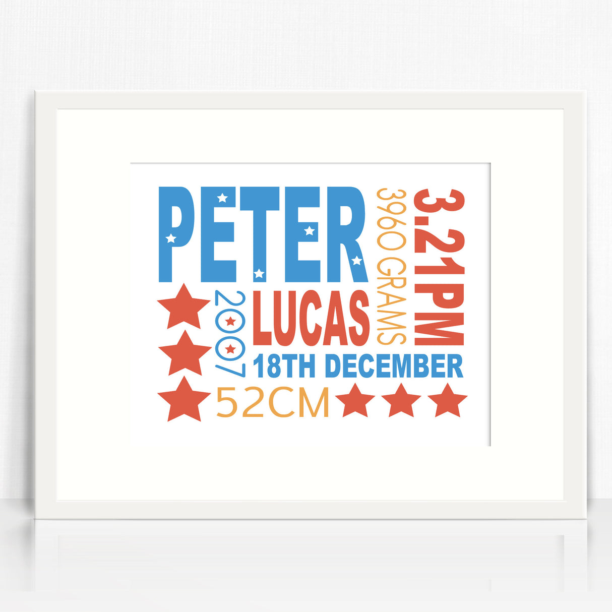 Peter Text Birth Print