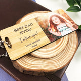 Personalised Landscape Bamboo Photo Keyring