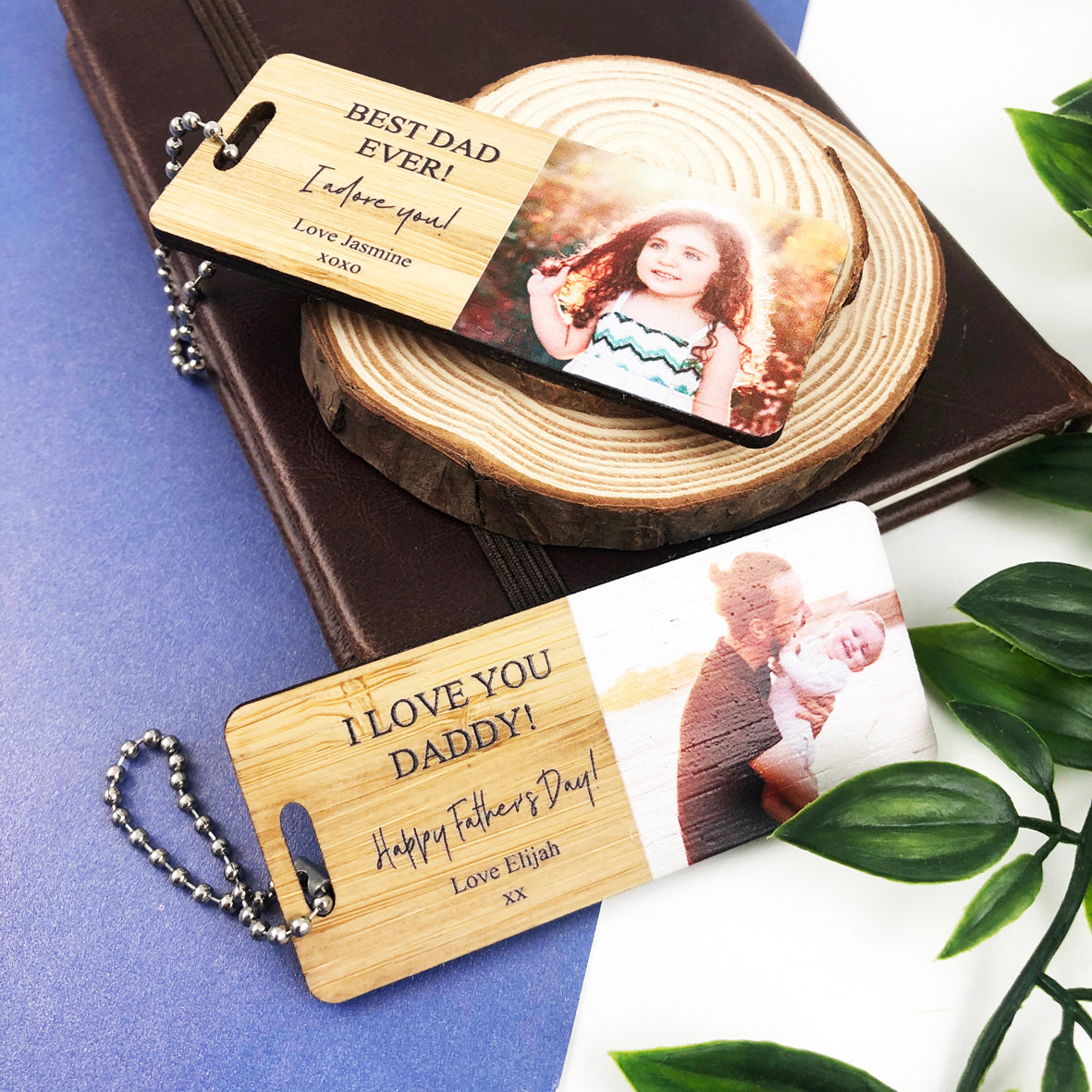 Personalised Landscape Bamboo Photo Keyring