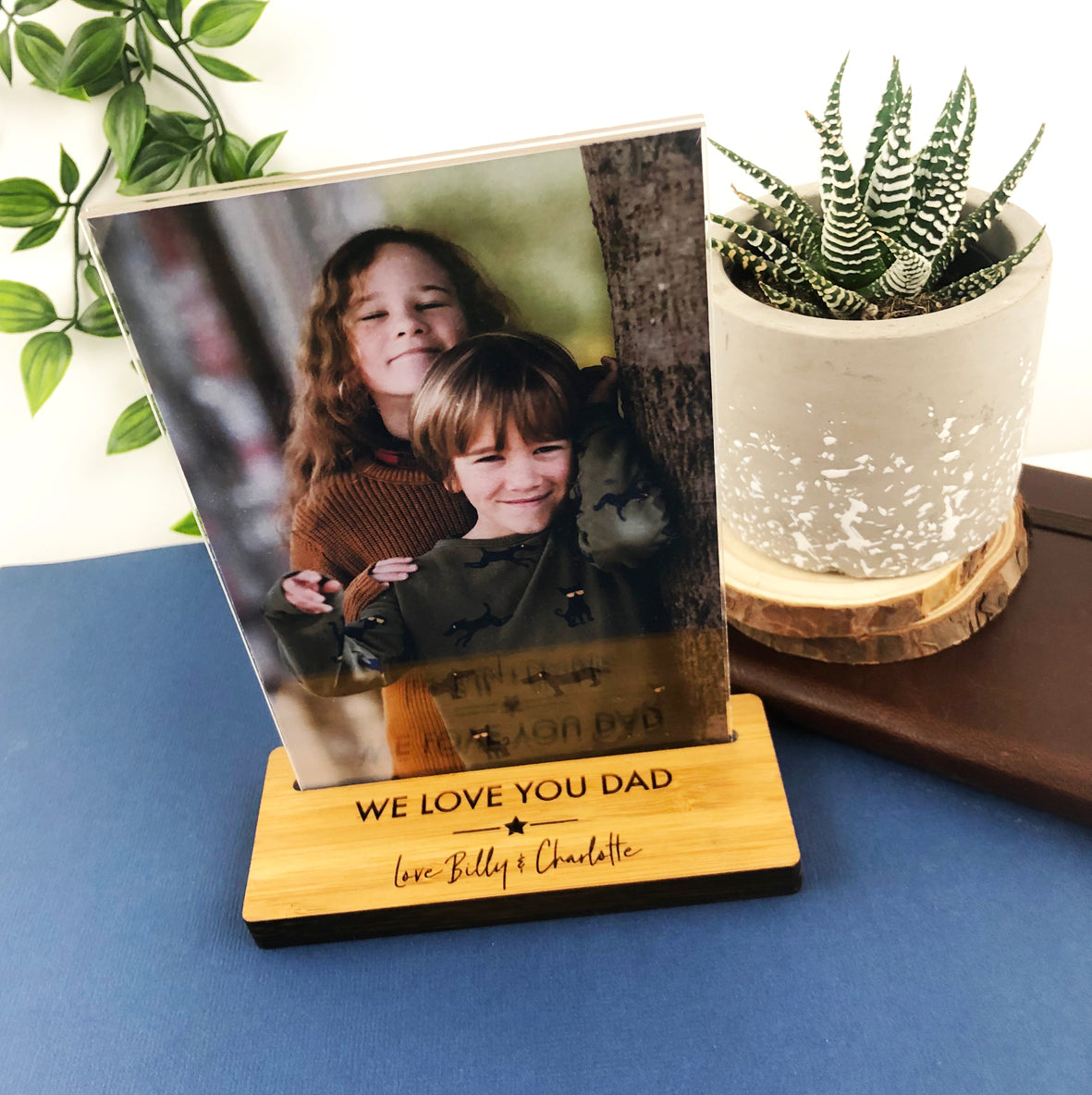 Personalised Star Bamboo Photo Stand