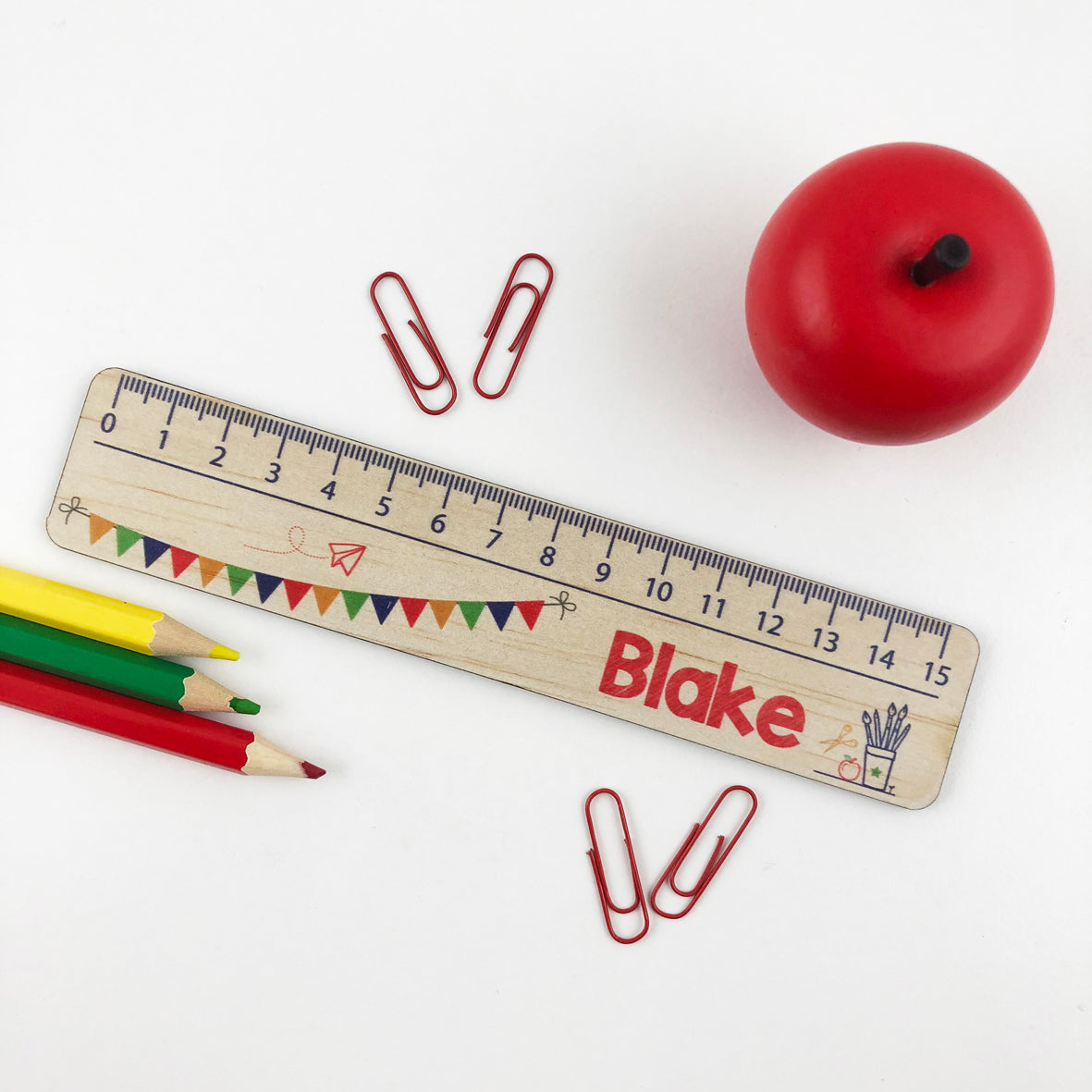 Personalised Bunting Ruler - Boys