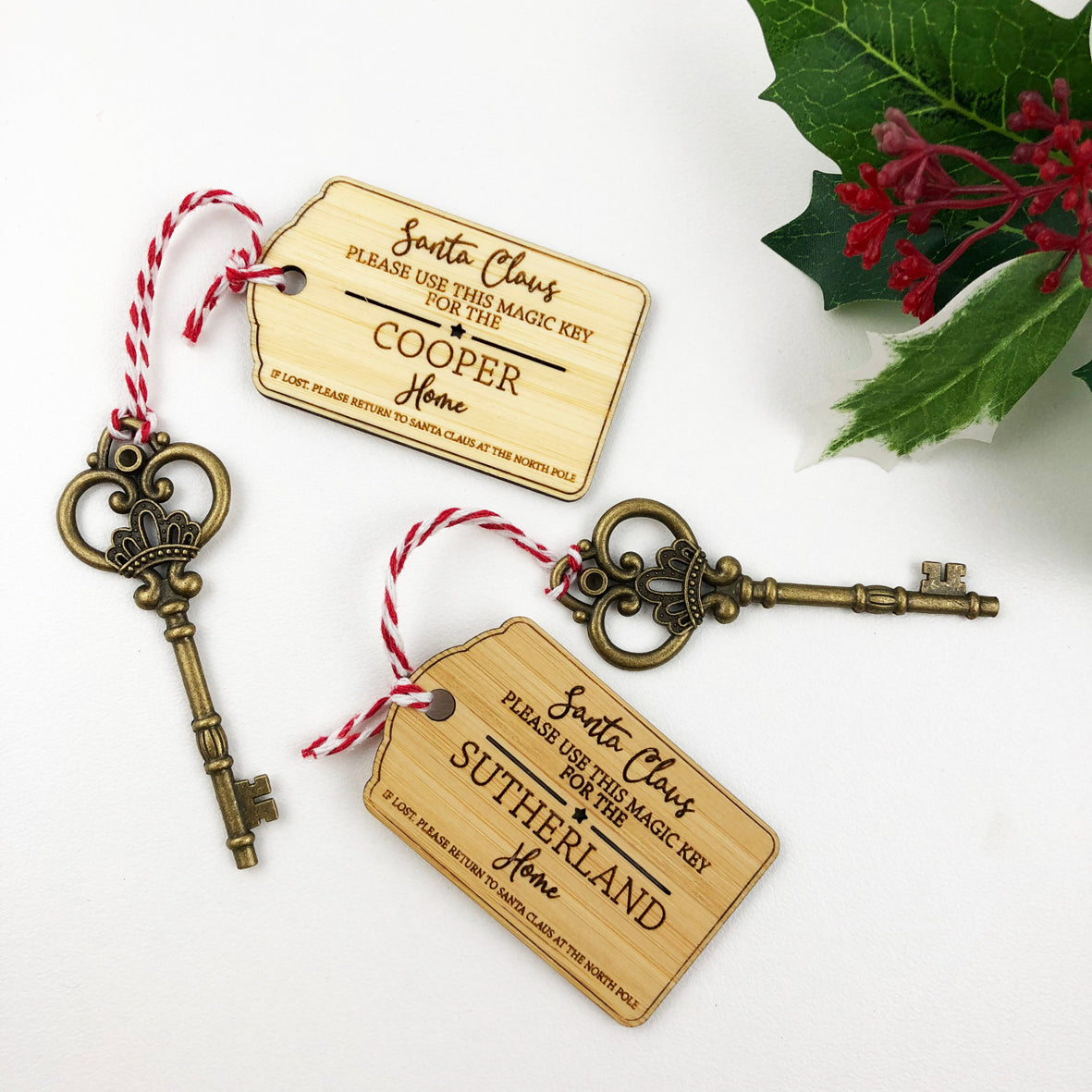 Bamboo Christmas Magic Key Ring and Key