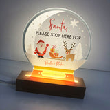 Santa Stop Here Snow Globe Christmas Night Light