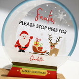 Santa Stop Here Snow Globe Christmas Night Light