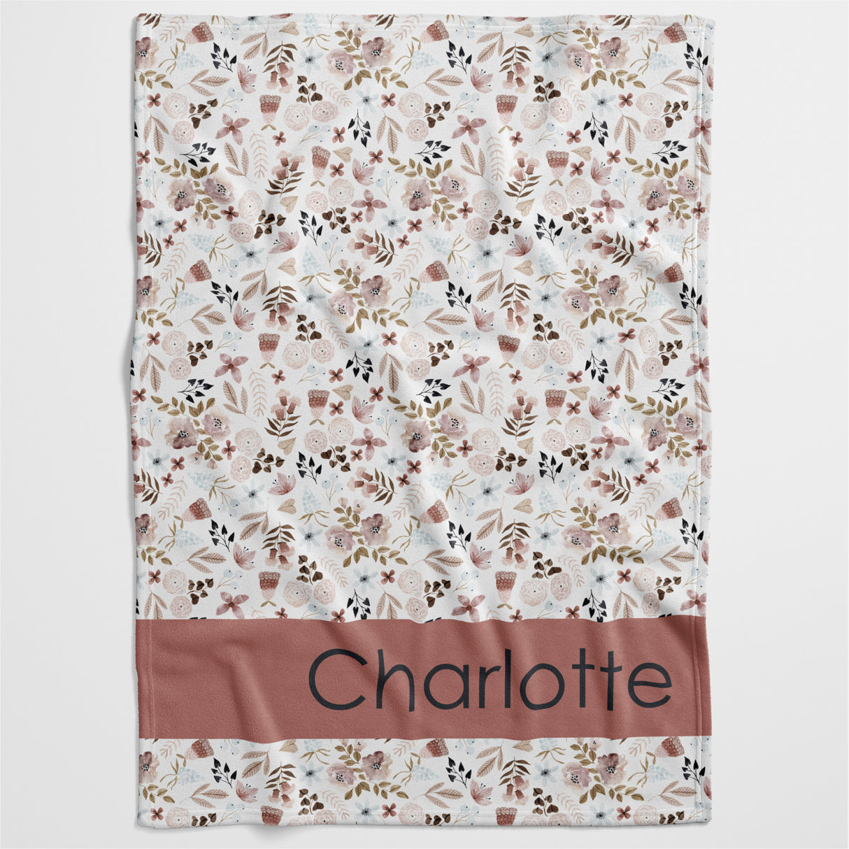 Sweet Floral Pattern Personalised Blanket