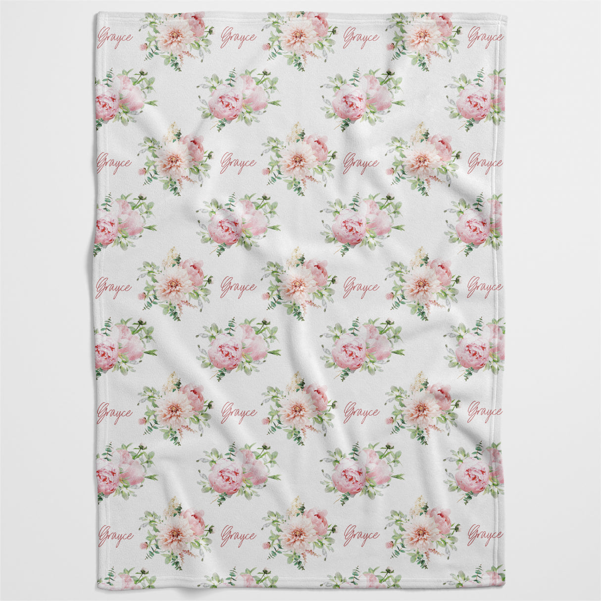 Sweet Peonies Personalised Blanket