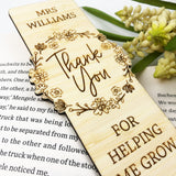 Floral Wreath Teacher Bookmark