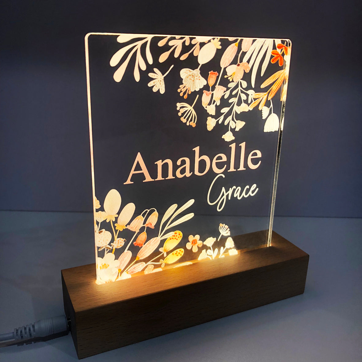 Tiny Flowers Personalised Night Light